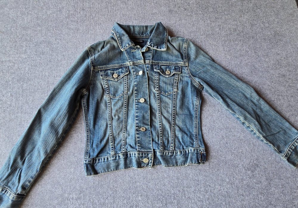 Vintage Y2K Gap Denim Women's Jacket Blue Jean Faded Stretch Size Small